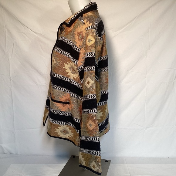 Southwestern Aztec Patterned Tapestry Jacket By Jane Ashley Women’s Size Large - Picture 7 of 14